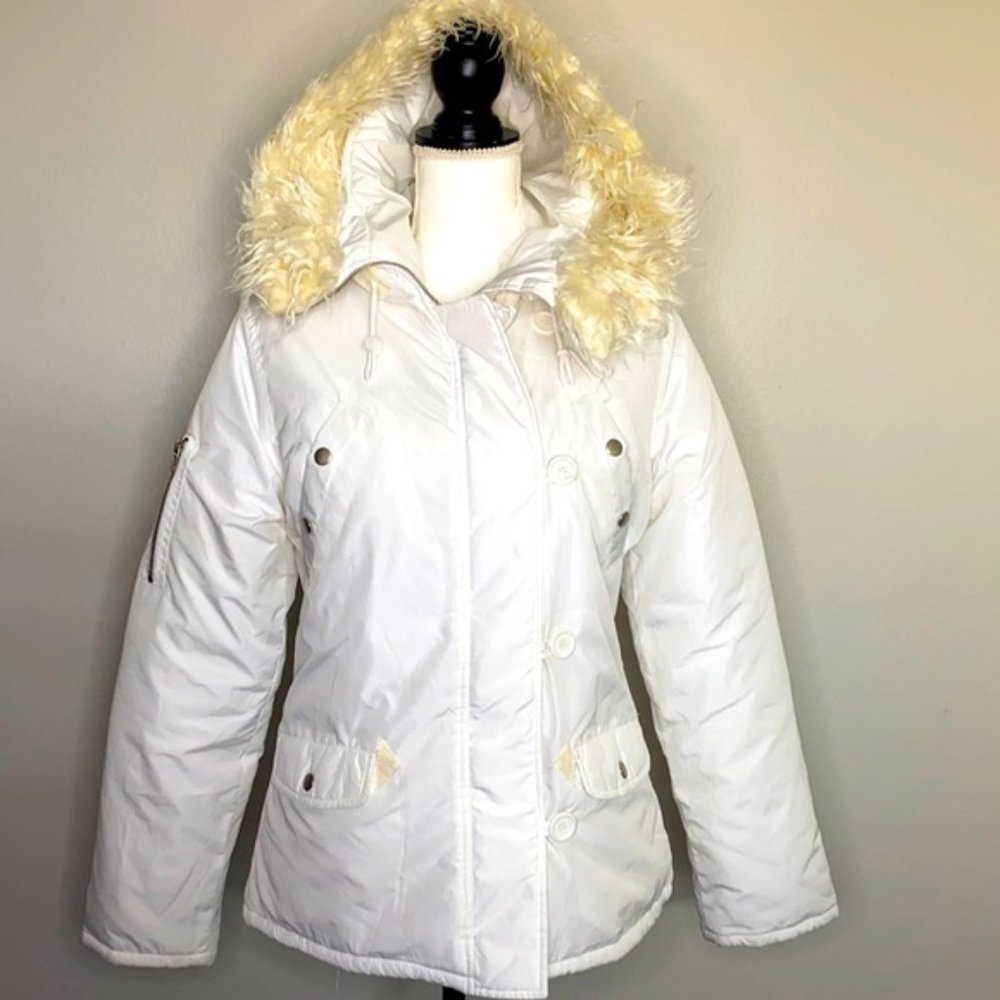 ROXY White Snow coat. Ski Snowboard Winter Puffer Jacket S. Excellent Condition